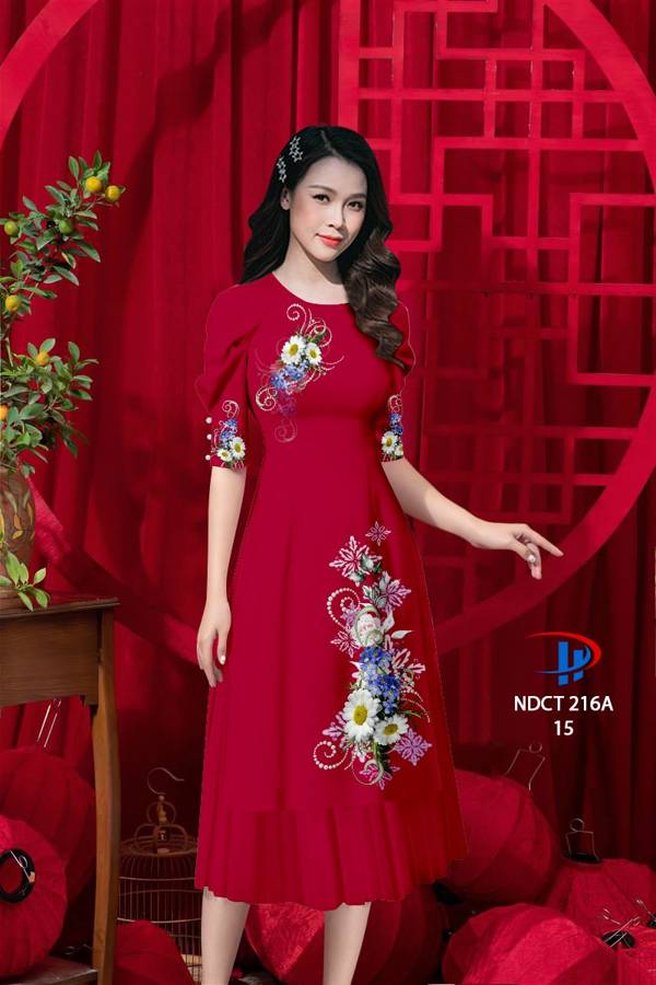 Vải Áo Dài Cách Tân Hoa In 3D AD NDCT216A 9